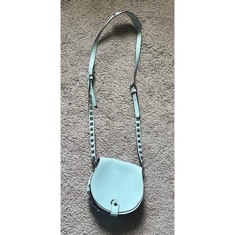 Rebecca Minkoff Studded Mini Messenger Bag Crossbody Purse Blue Teal